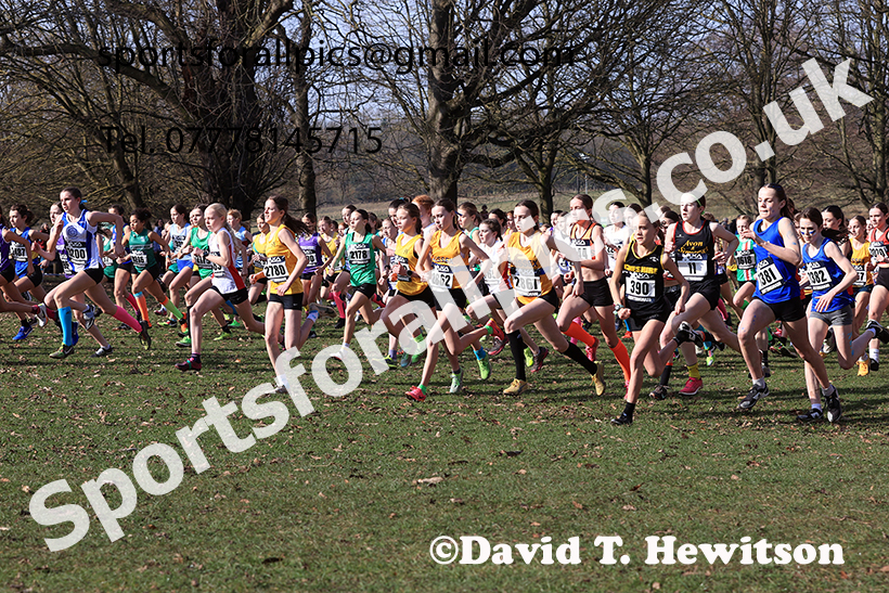 Girls under-13s 2025 UK CAU Inter Counties Cross Country Champs., Wollaton Park, Nottingham. Photo: David T. Hewitson/Sports for All Pics